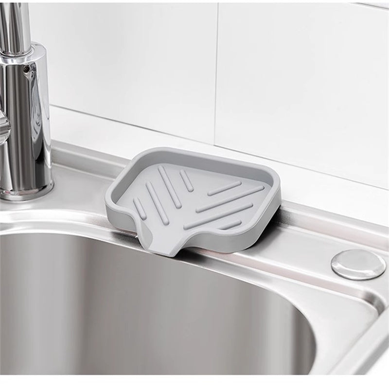 Sink Silicone Tray With Drain Soap Sponge Storage Holder