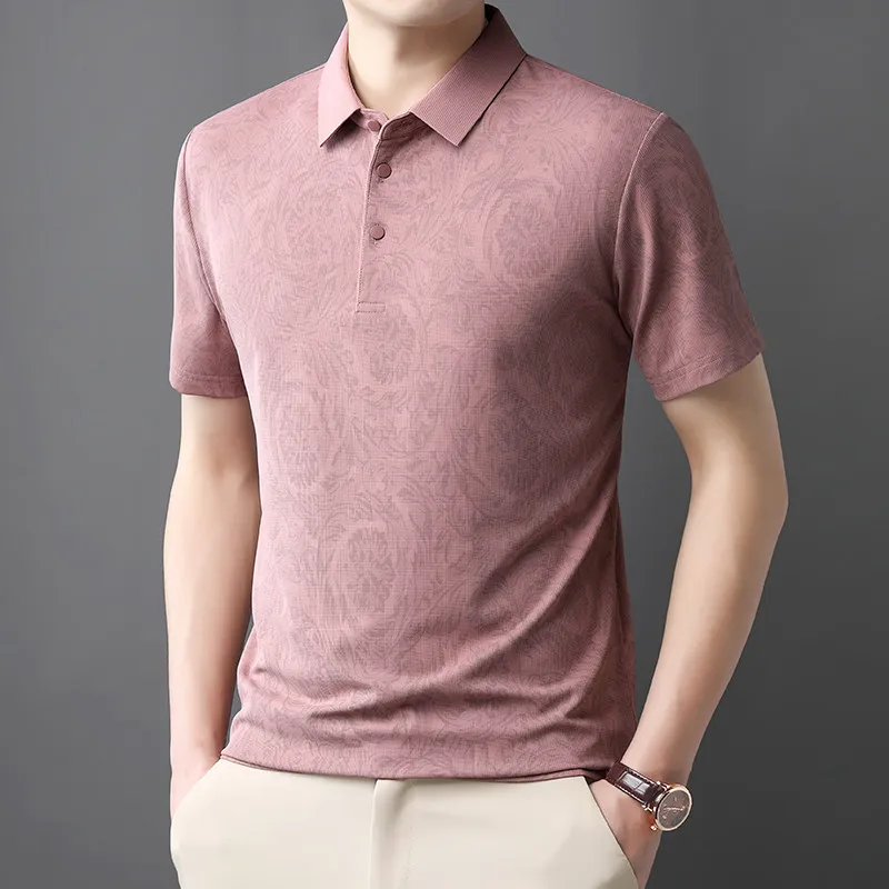 New Men's Business Casual Short Sleeved Shirt Solid Color