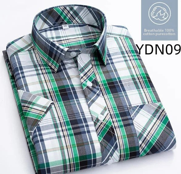 Men's Summer Thin Pure Cotton Short Sleeve Casual Shirt Fashion