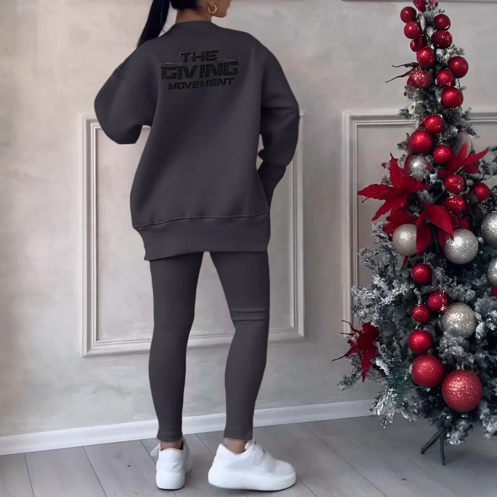 Women Two Piece Set Irregular Sweatshirt