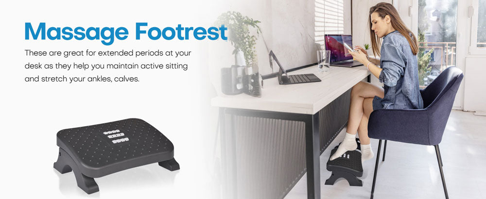 Under Desk Footrest Ergonomic Foot Stool with Massage Rollers