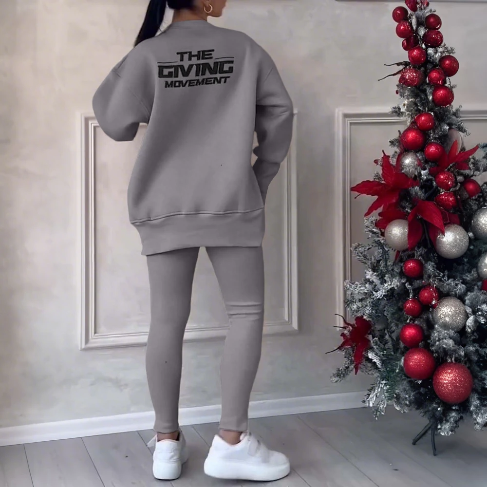 Women Two Piece Set Irregular Sweatshirt