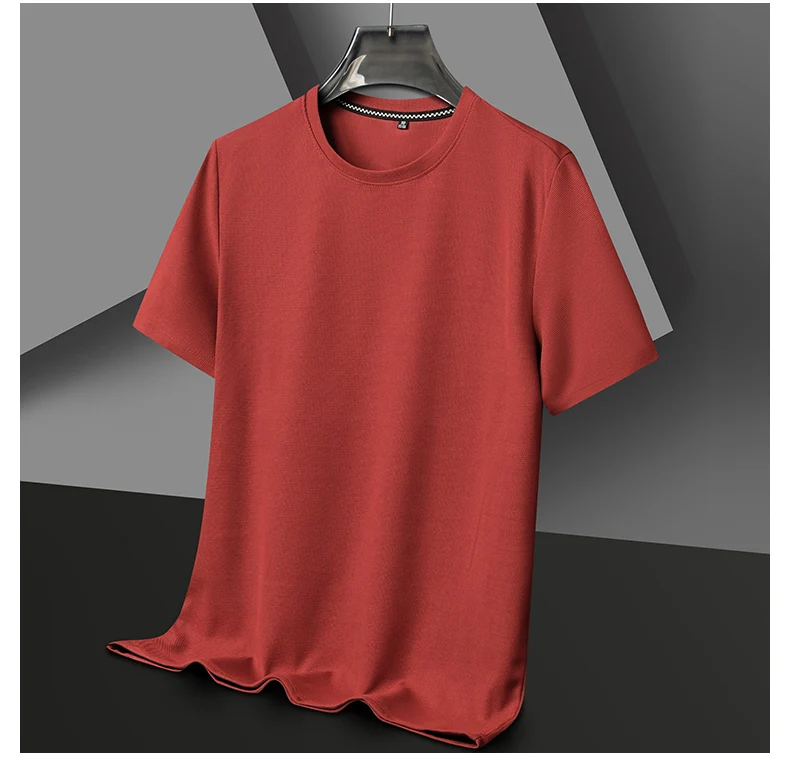 New Summer Waffle Round Neck Short Sleeved T-shirt for Men
