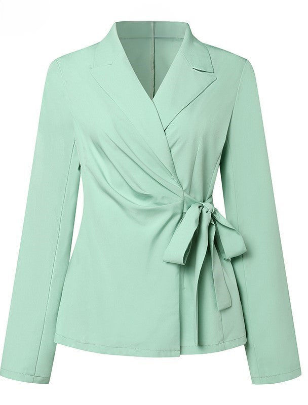 Fashion OL Tracksuits 2PCS Long Sleeve Lapel Neck Blazer