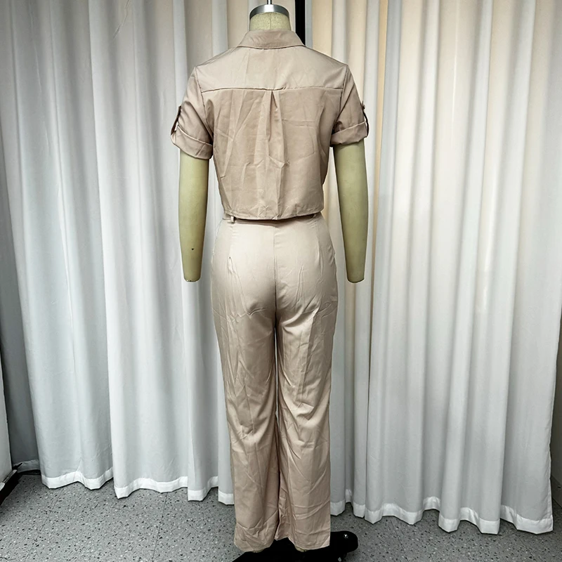 Two Piece Set Women Summer Casual Solid