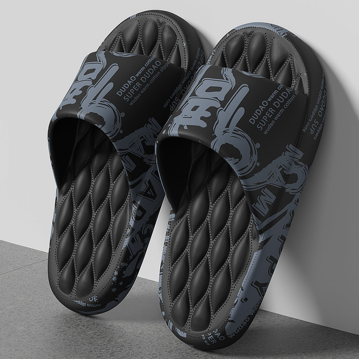 Mens Summer Slippers Beach Sandals Flip Flop Printing Thick