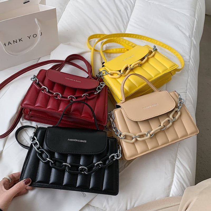 New Chains Shoulder Bag Women Solid Color