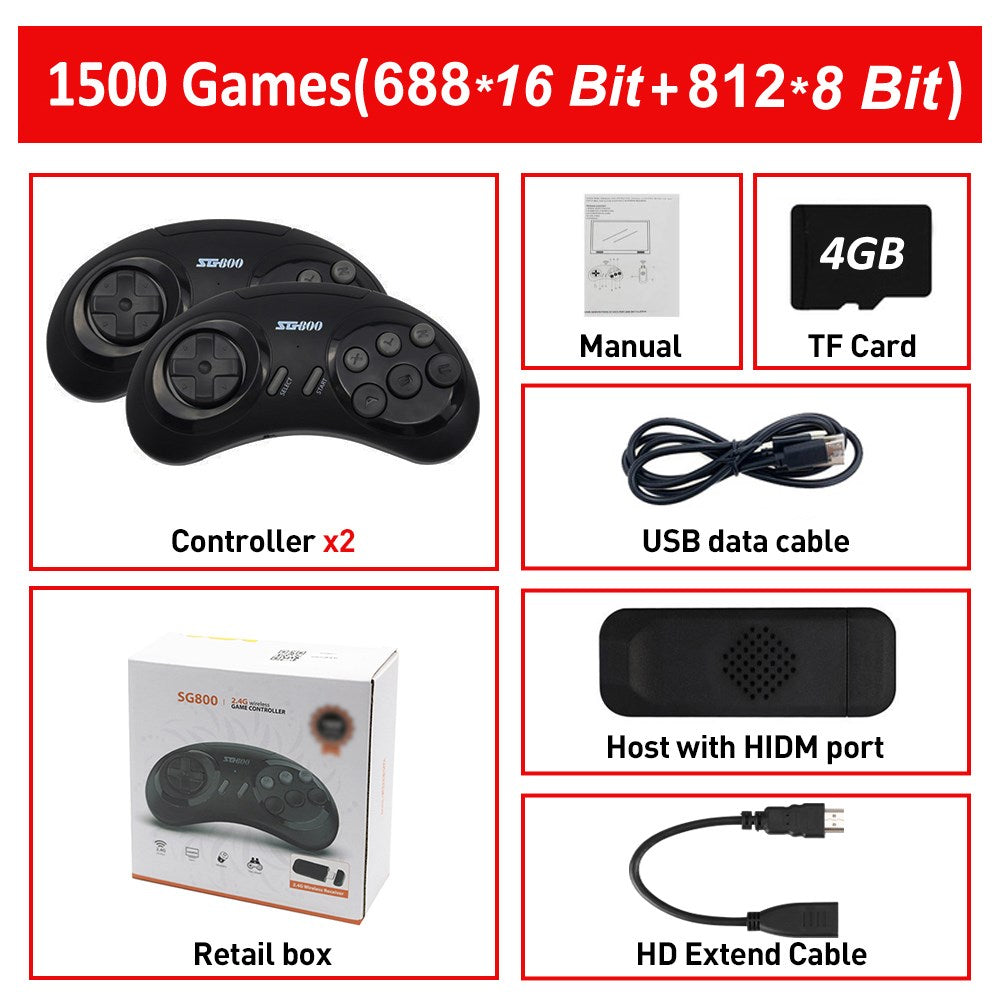 16 Bit MD Retro Video Game Console For Sega Genesis Built-in 1500