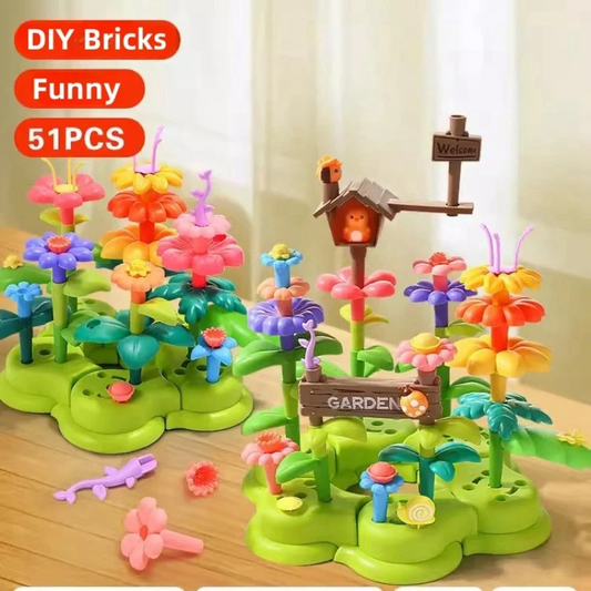 51PCS DIY Garden Building Blocks DIY Intelligence Flower Grow