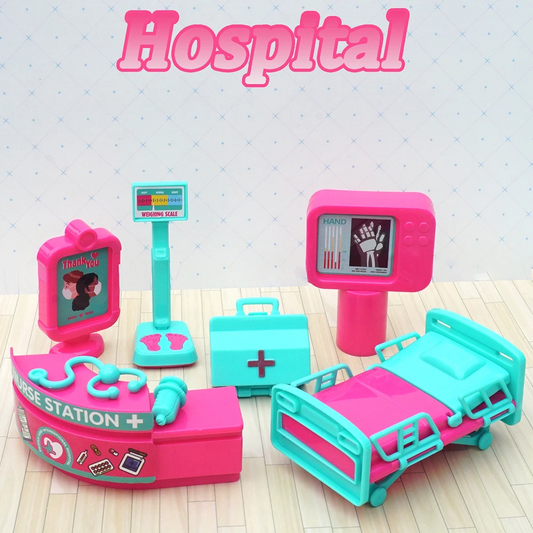 1/12 Dollhouse Hospital Bed Doctor Stethoscope Imitation Counter