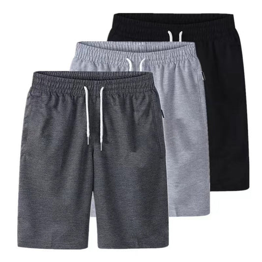 Mens Sports Pocket Solid Drawstring Board Trunk Beach Short Pants