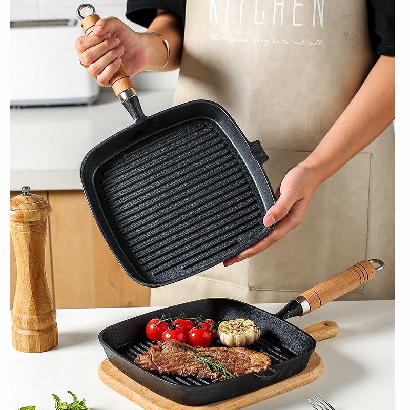 Thickened Cast Iron Steak Frying Pan Non-stick