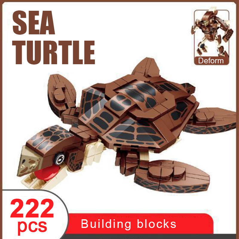 DIY Ocean Animals Building Block Creative Assembly Crab Small Particle Toy