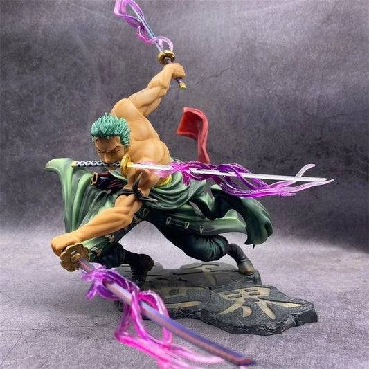 Hot One Piece 10cm Anime Figure GK Roronoa Zoro Three-blade
