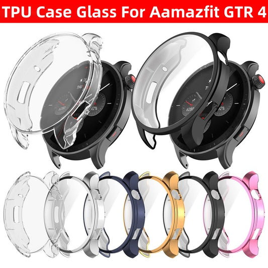 Soft Silicone Case Glass For Amazfit GTR 4 Smart Watch Screen Protector