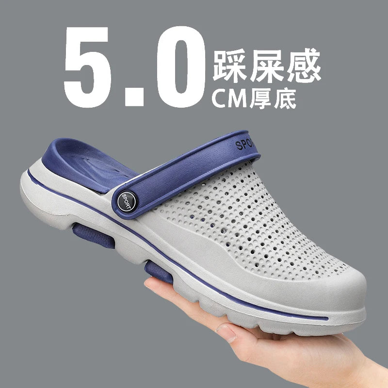 Summer Men Slippers Men's Casual Shoes Hole Shoes Clogs