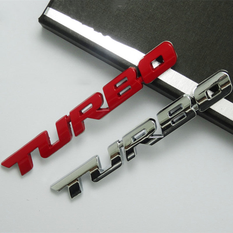 Car Sticker Turbocharged Turbo Metal Alloy 3D