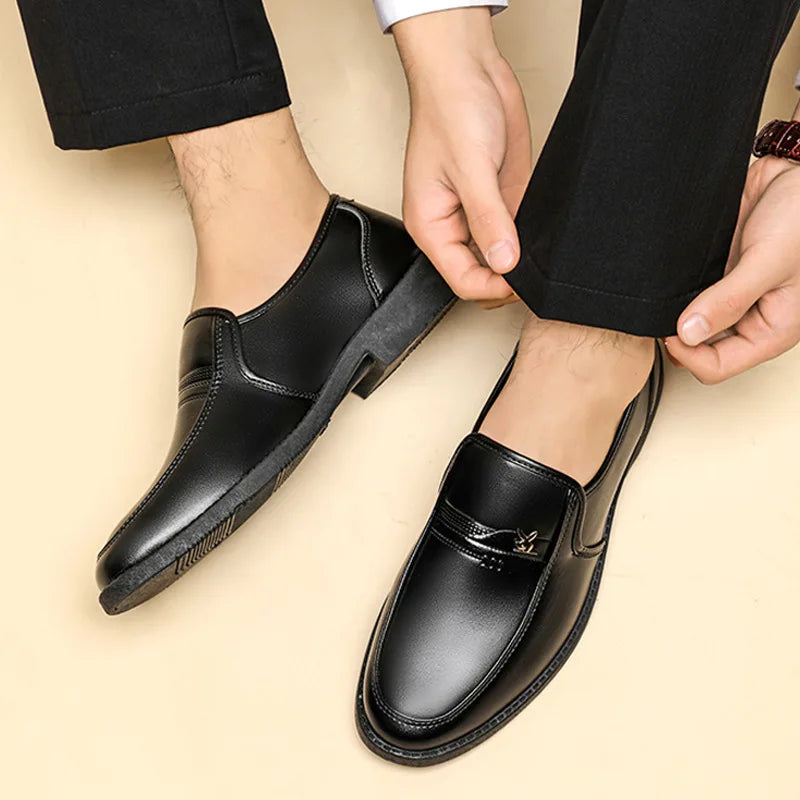 Men's Business Formal Shoes British Korean Style Black Casual Leather Shoes