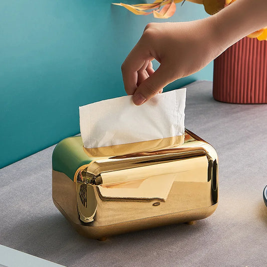Luxury Golden Tissue Boxes Storage