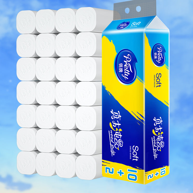 12 Rolls of Full Box of Roll Paper Five Layers Toilet Paper
