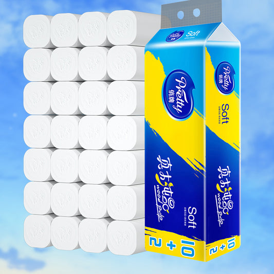 12 Rolls of Full Box of Roll Paper Five Layers Toilet Paper
