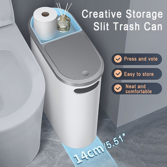 10L Bathroom Trash Can, Household Creative Gap Waste Bin
