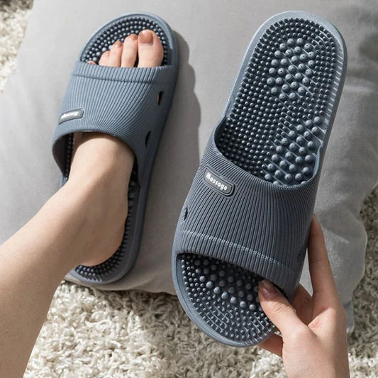 Solid Colour Men's Slippers Bathroom Anti-slip Massage Sandals