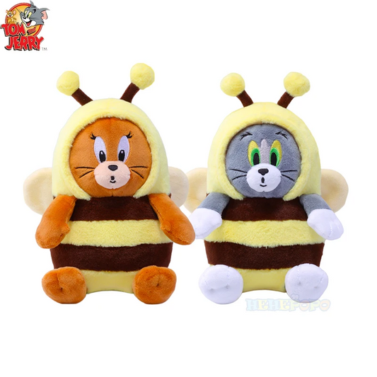 Whimsical Tom and Jerry Plush Dolls in Bee Design