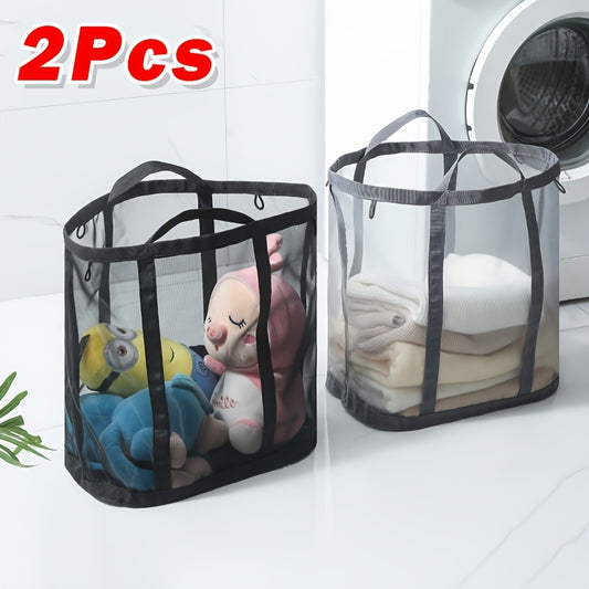 1/2pcs Nylon Mesh Laundry Basket with Handle