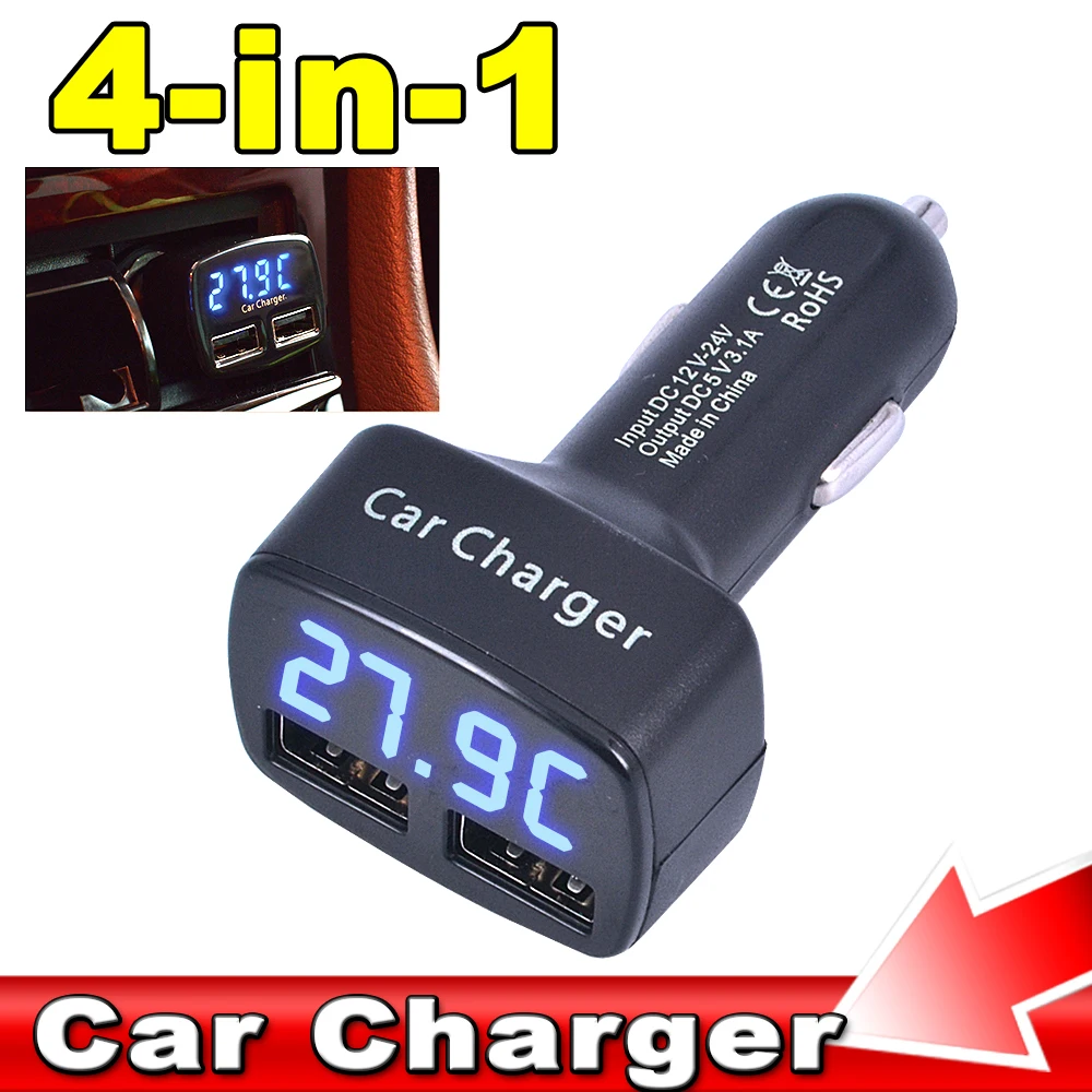4 In 1 Car Charger Quick Charge 3.1A