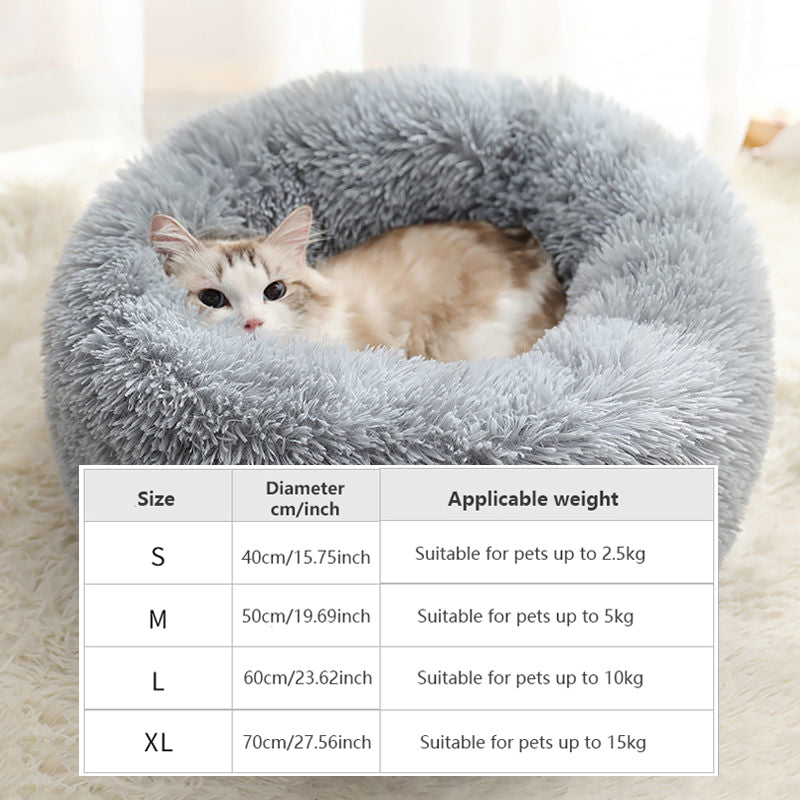 40-70cm Home Plush Pet Nest Super Soft Warm Detachable and Washable Round Pet Bed
