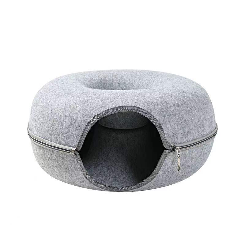 Donut Cat Bed Pet Cat Tunnel Interactive Game Toy Cat Bed