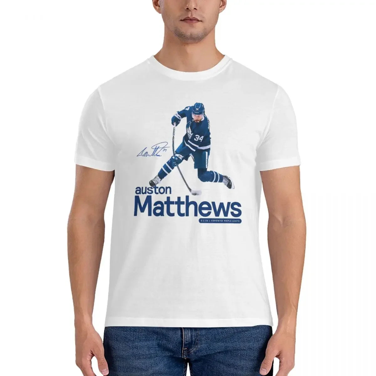 Mens clothing Auston Matthews T-shirt Men Fashion Oversized T Shirt