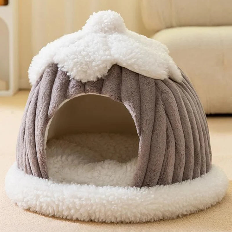 Winter Cozy Pet House Dogs Soft Nest Kennel Sleeping Cave
