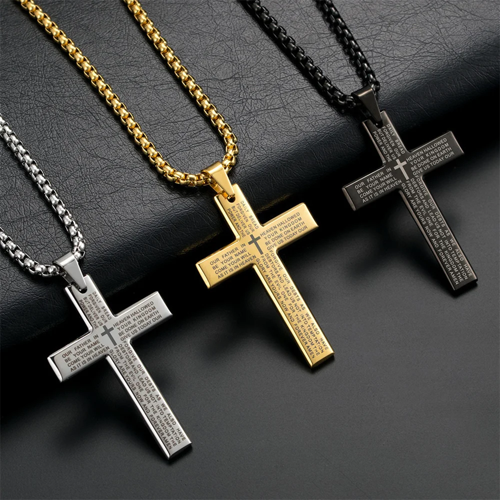 Fashion Bible Jesus Cross Pendant Necklace