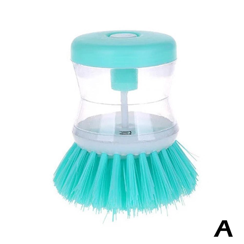 Kitchen Wash Pot Dish Brush With Automatic Soap Liquid Dispenser