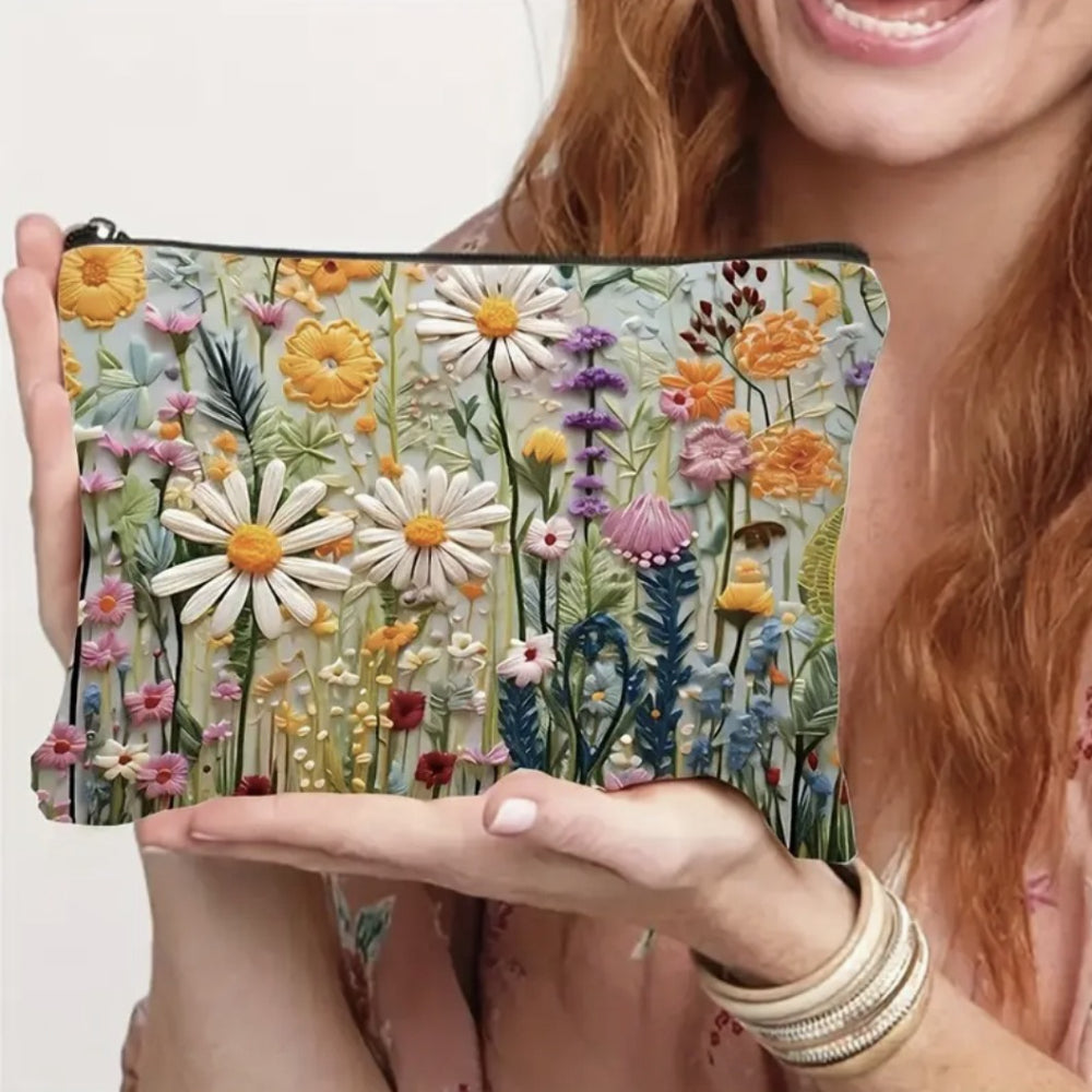 Large Capacity Floral Double-sided Printed Makeup Pouch