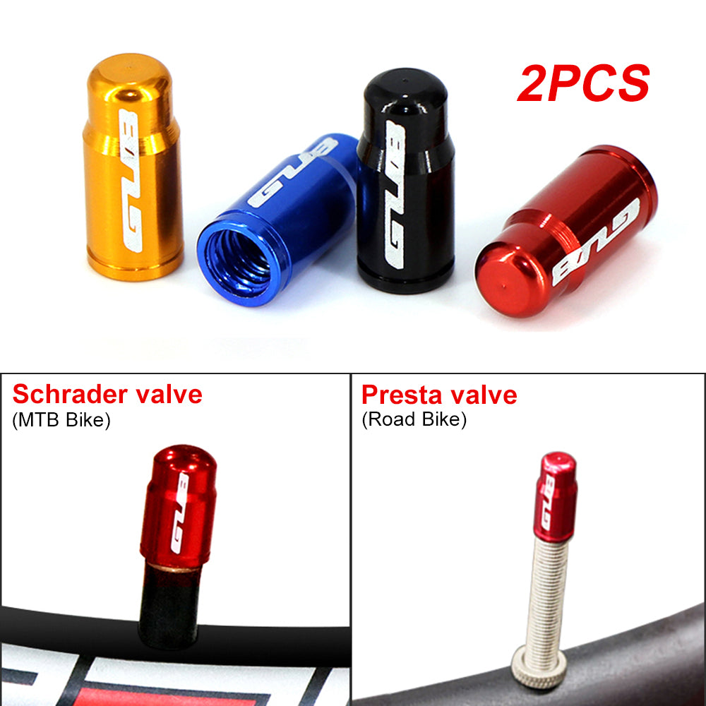 2pcs GUB Aluminum CNC Bicycle Tire Valve Cap