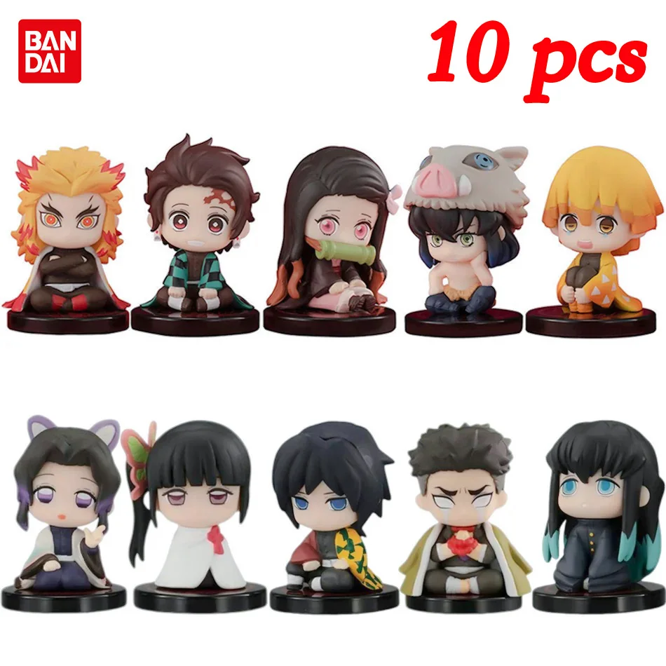 10pcs Set Q Version Demon Slayer Sitting Ghost Doll
