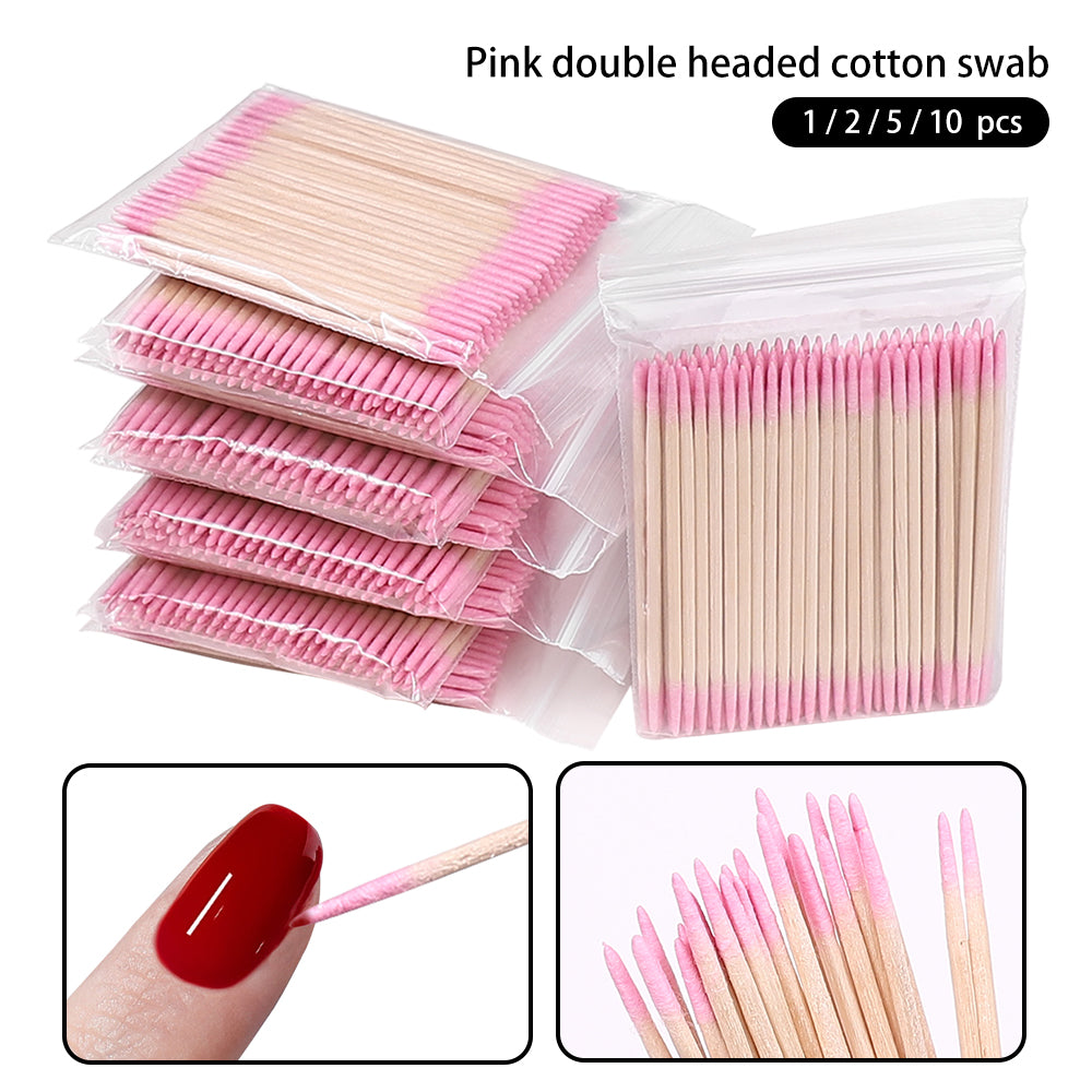 1/2/5/10Pc Nails Wood Cotton Swab Clean Sticks Bud Tip