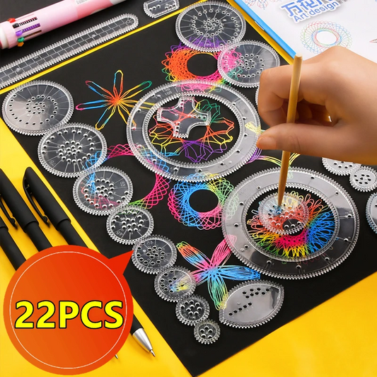 22/4/1PC Spirograph Ruler Drawing Scratch Painting Toys