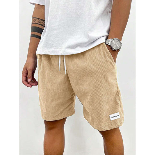 Summer Men Corduroy Sweatpants Casual Shorts Men's Beach Shorts