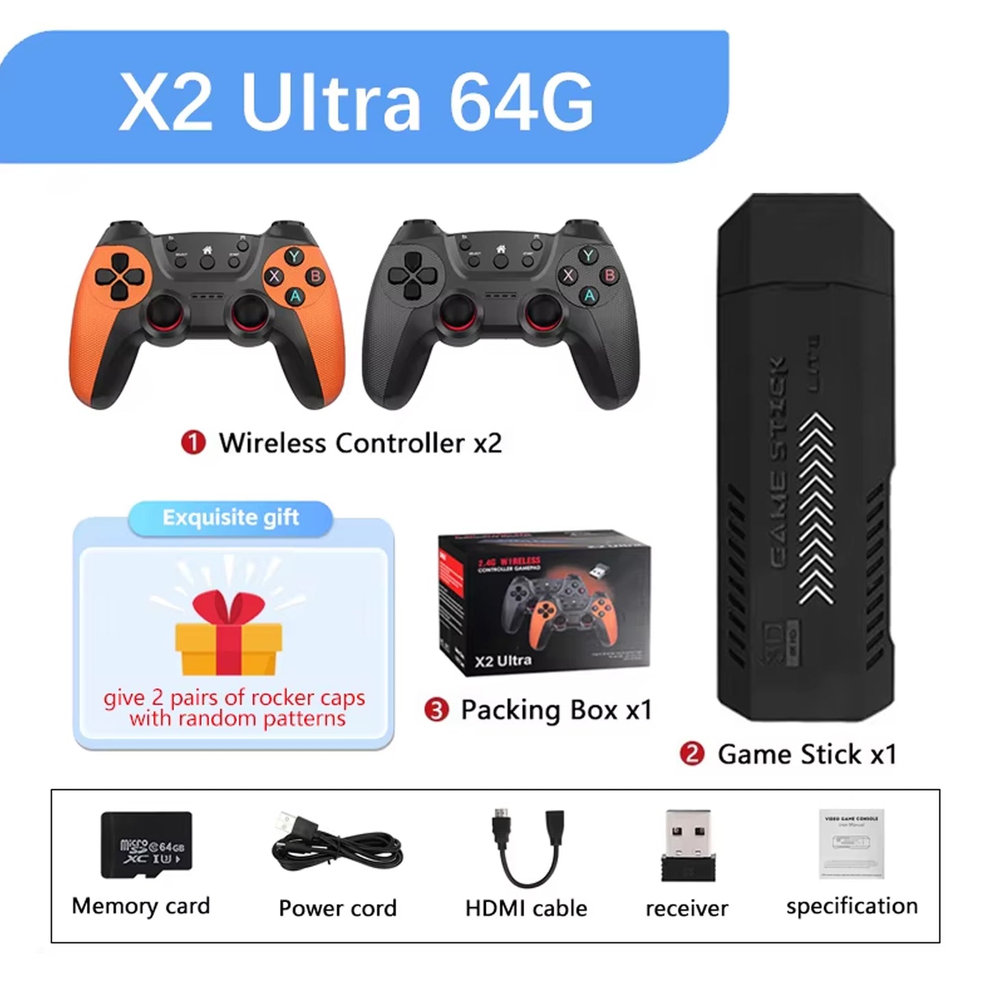 X2 Ultra Video Game Stick Console Or ONLY 2.4G Double Wireless Controller