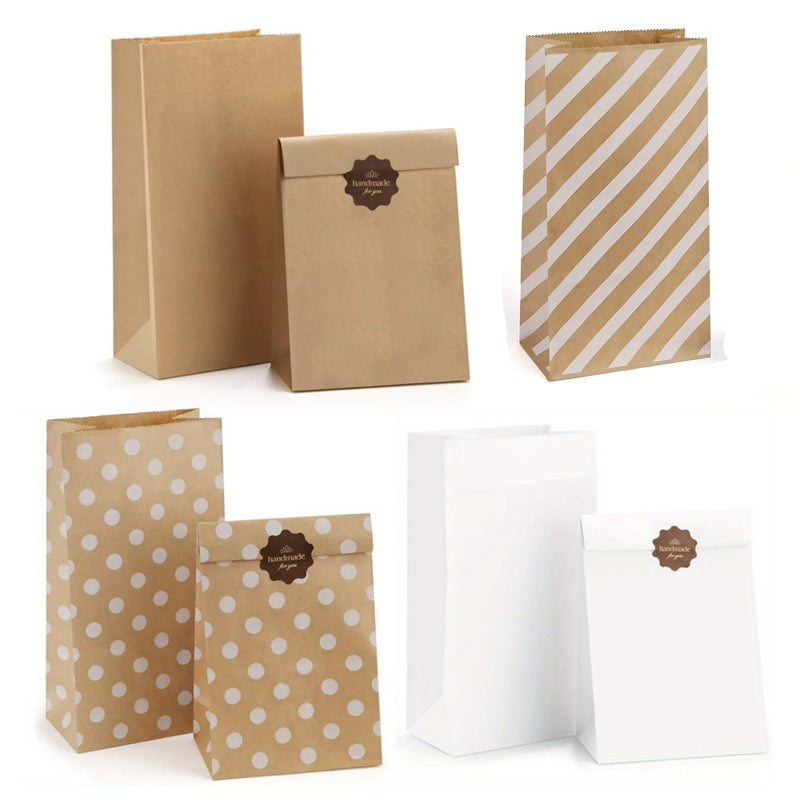 10pcs, 4lb 5x2.95x9.45 Inches Kraft Paper Bags, Snack Bags