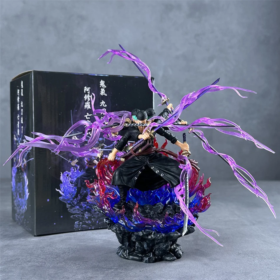 24cm One Piece Roronoa Zoro Anime Figure Gk Three Heads