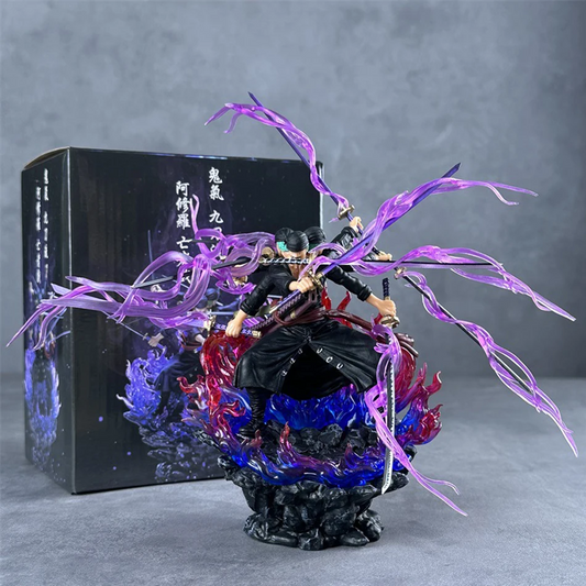 24cm One Piece Roronoa Zoro Anime Figure Gk Three Heads