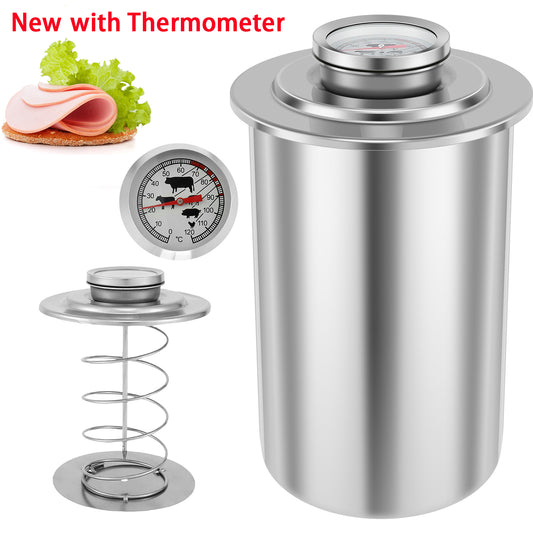 Ham Maker Stainless Steel Meat Press Cooker Deli Meat Press Mold with Thermometer