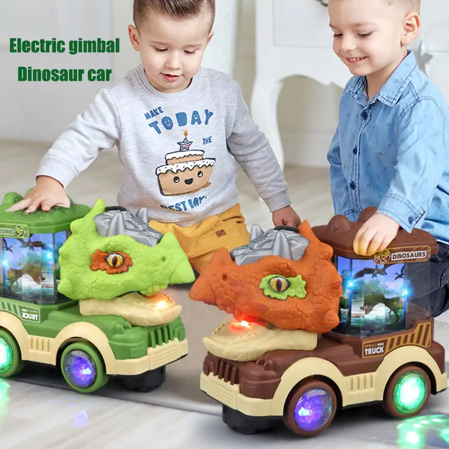 Dinosaur Electric Toy Car With Lights And Music Triceratops Tyrannosaurus Rex Toy