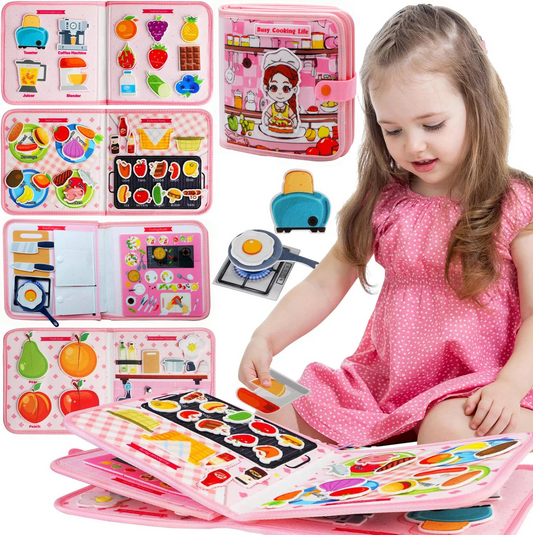 Toddler Busy Board Montessori Toys Cook Busy Book