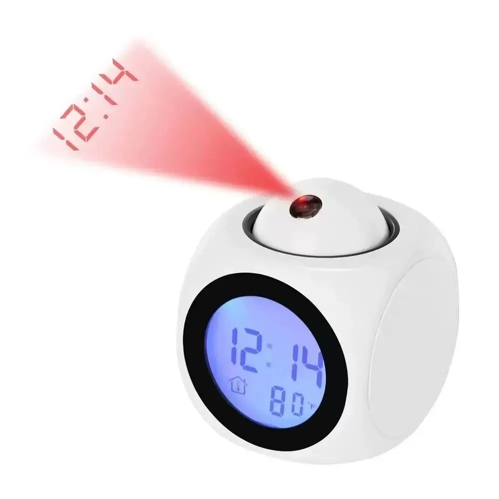 Projection Alarm Clock Ceiling Display Snooze Desk Table